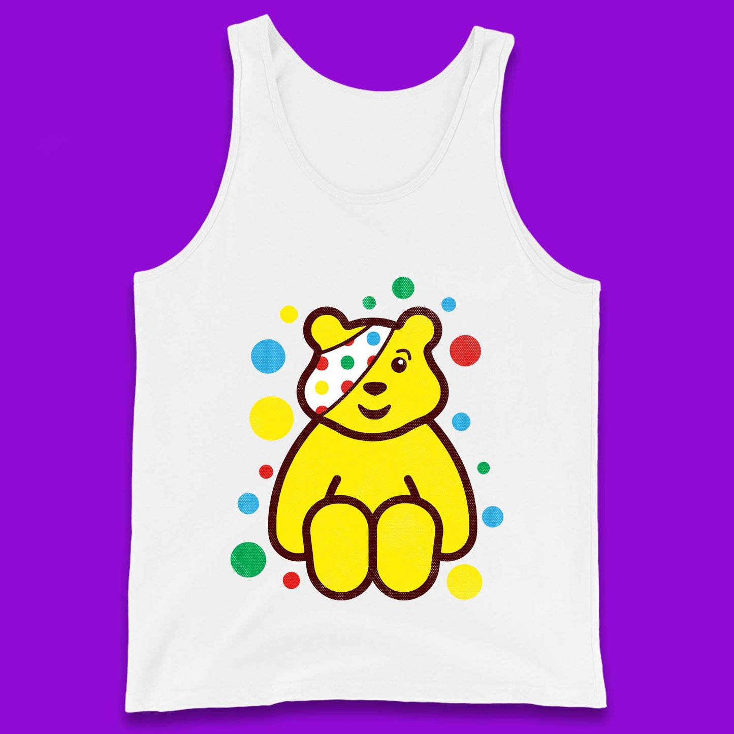 Children In Need Sitting Spotty Pudsey Bear Charity Raising Spotty Day Tank Top