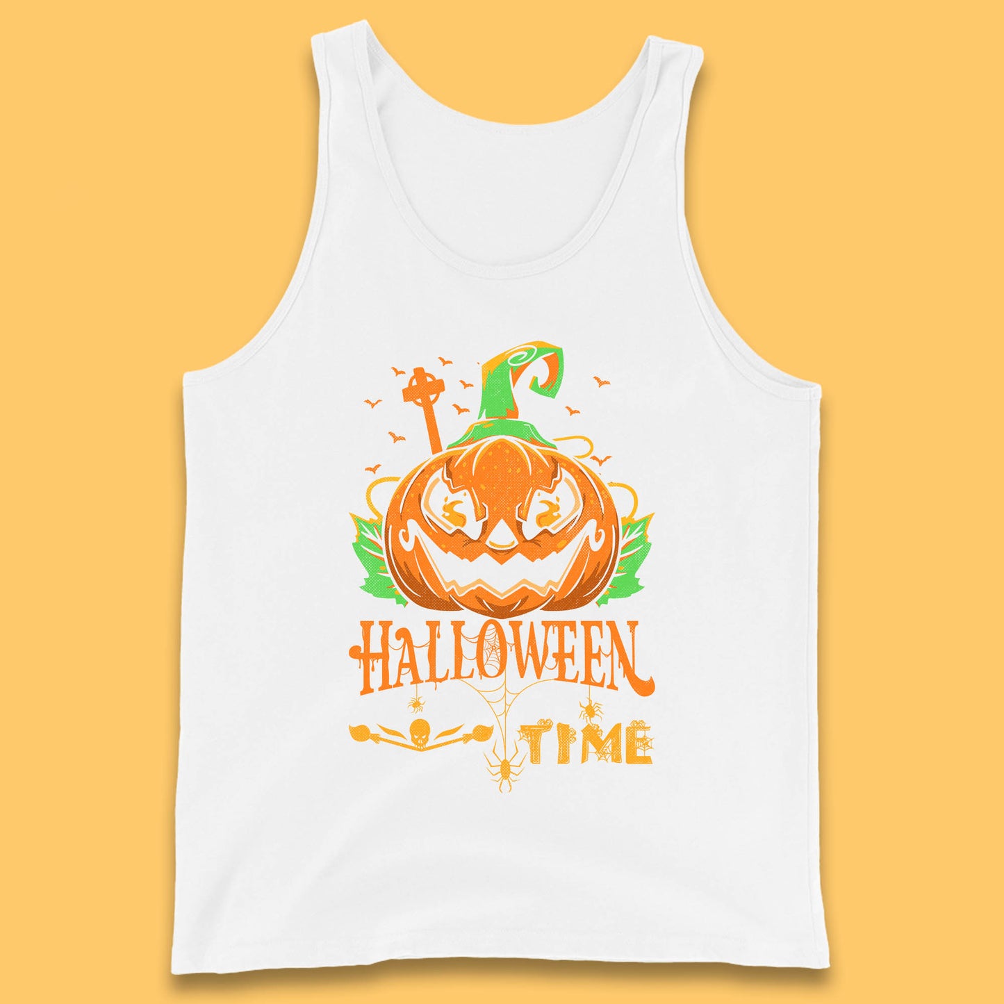 Halloween Time Scary Face Jack O Lantern Horror Pumpkin Halloween Scary Night Tank Top
