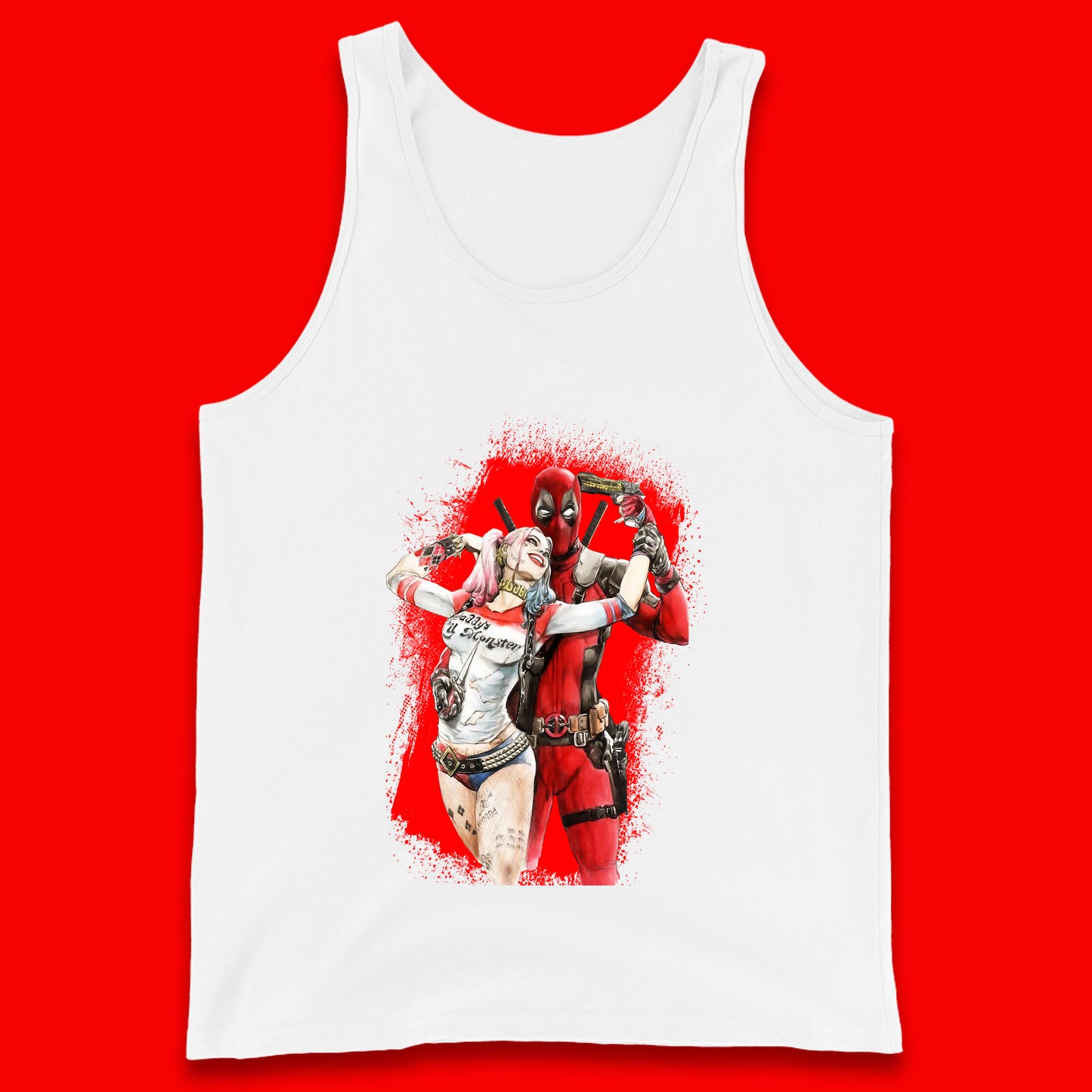 Hot DC Anime Suicide Squad Harley Quinn Deadpool Fanfiction Poster Funny Superheroes DC Comics Deadpool E Quinn Tank Top