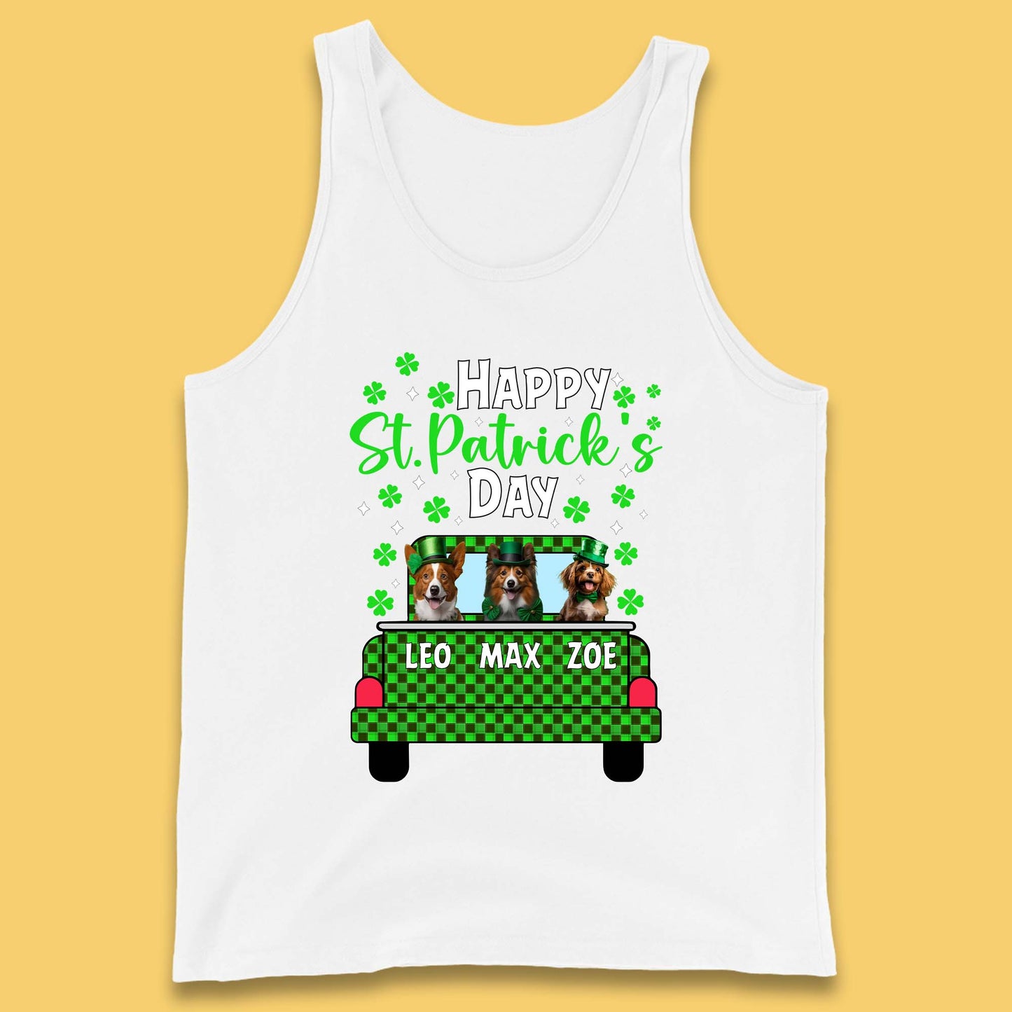 Personalised Dog St. Patrick's Day Tank Top