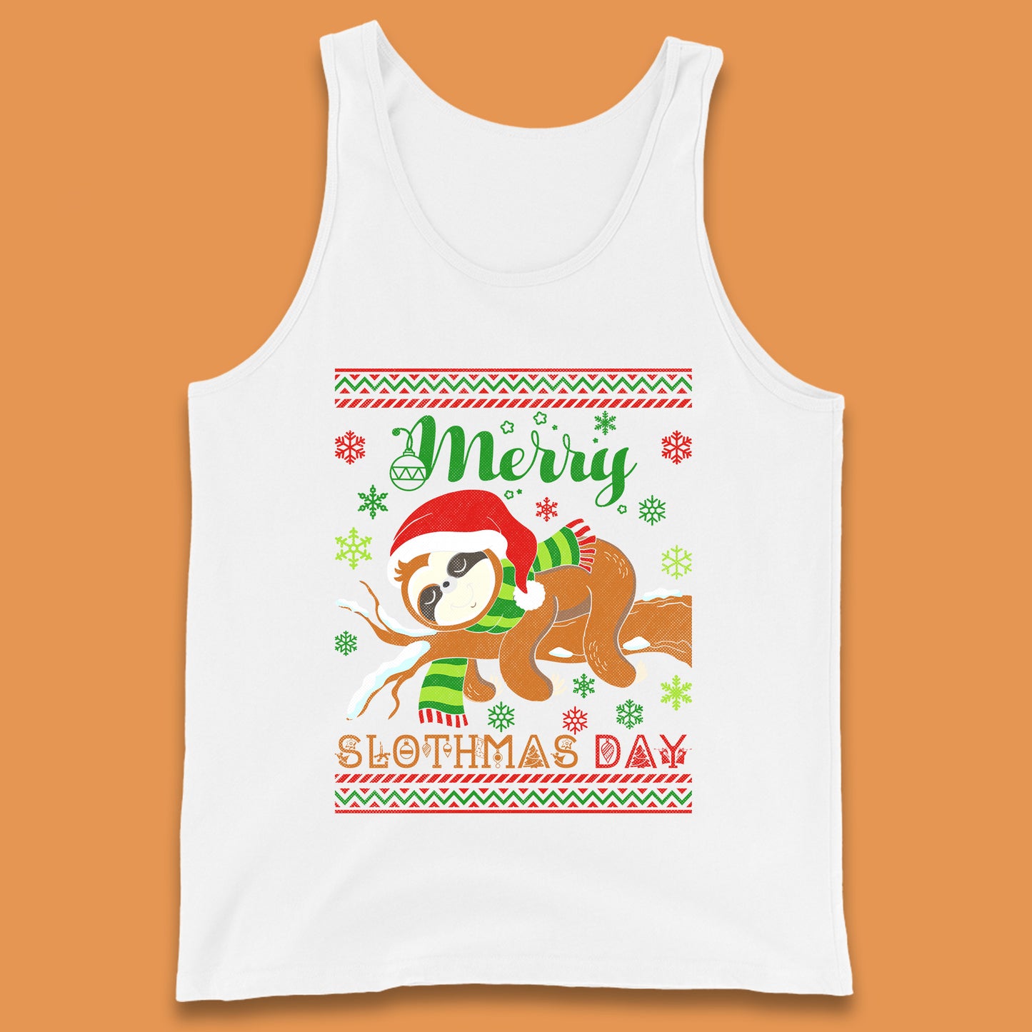 sloth christmas tank top