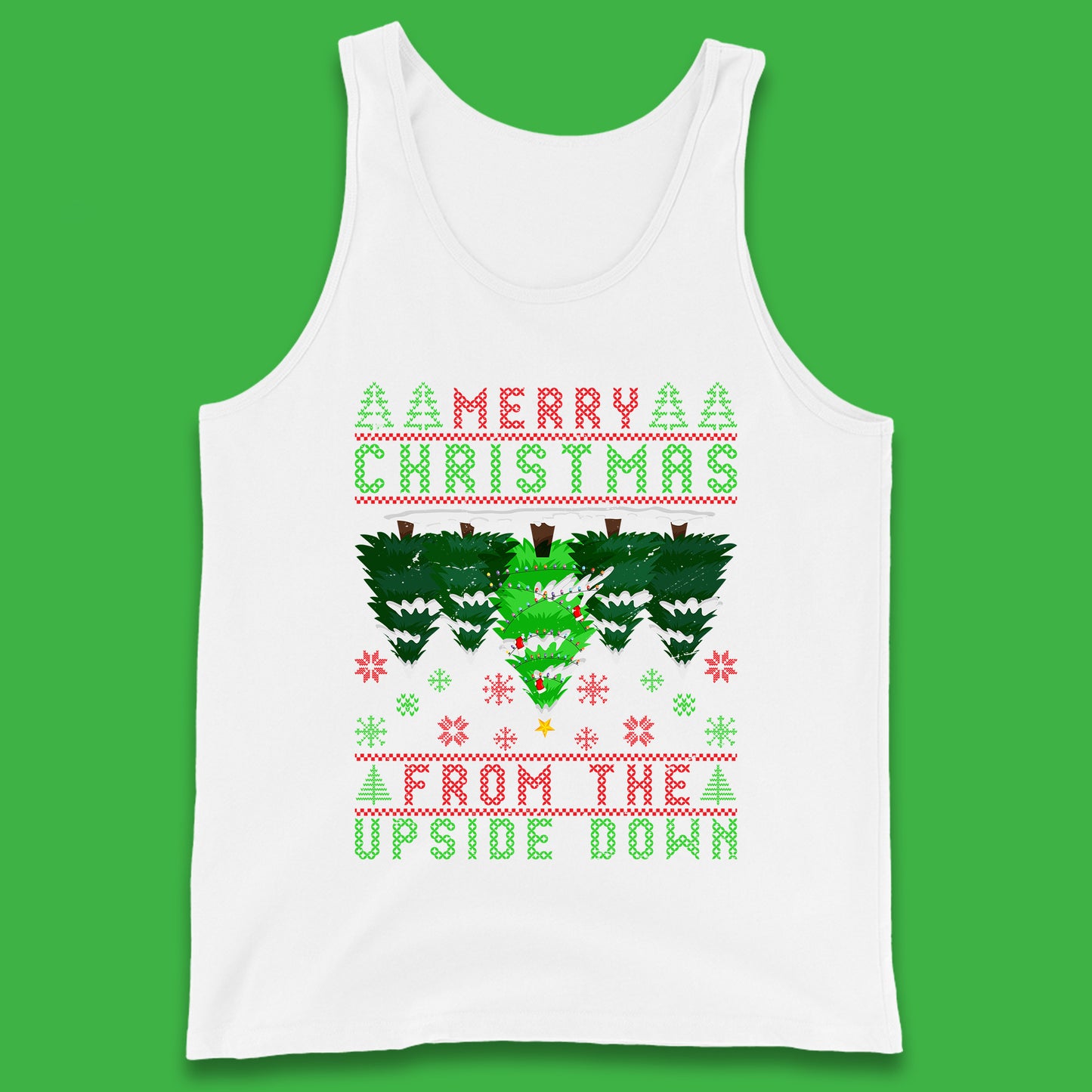 merry christmas from the upside down tree tank top