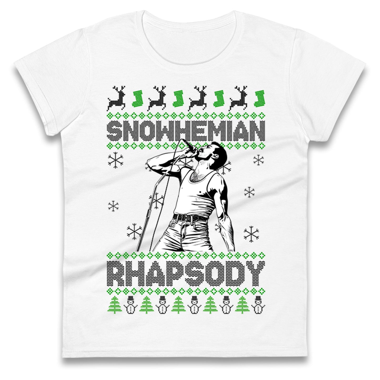 Freddie Mercury Christmas Ladies T Shirt