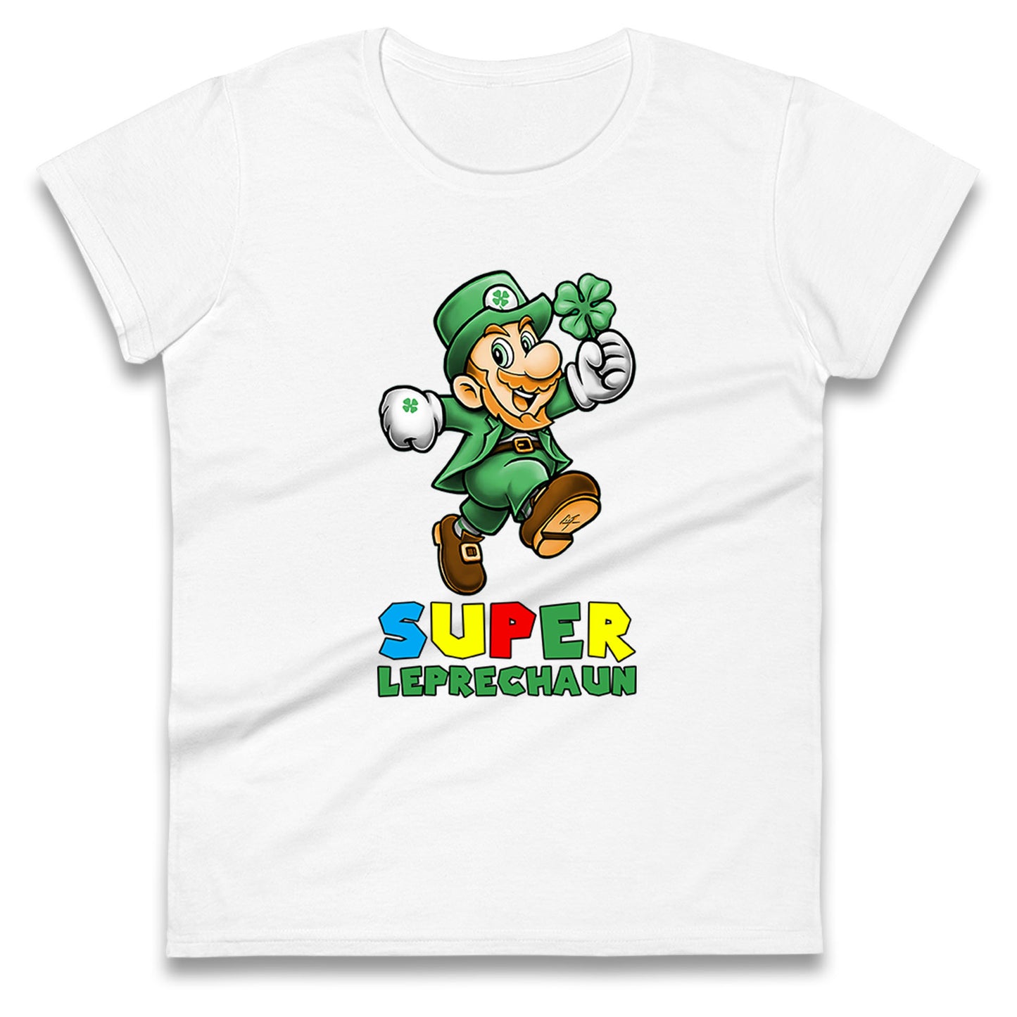 super leprechaun womens t shirt