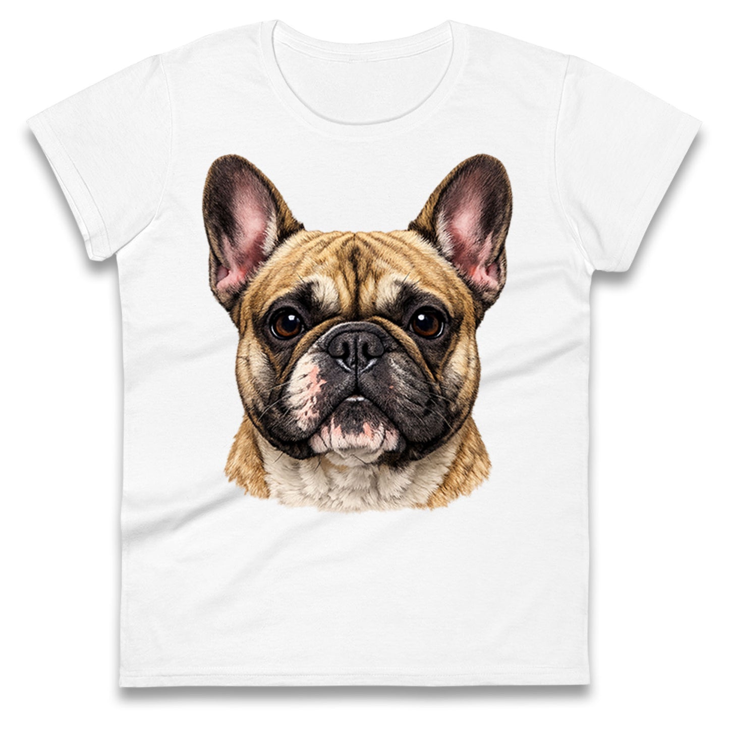 French Bulldog Face Ladies T Shirt
