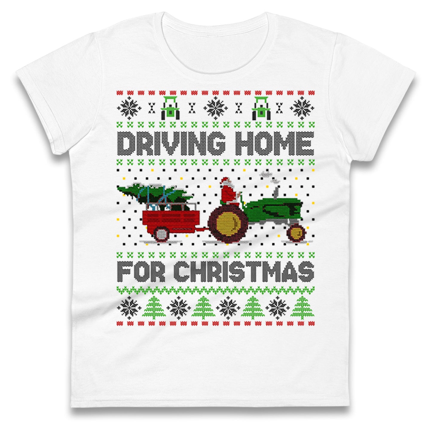 John Deere Christmas Ladies T Shirt