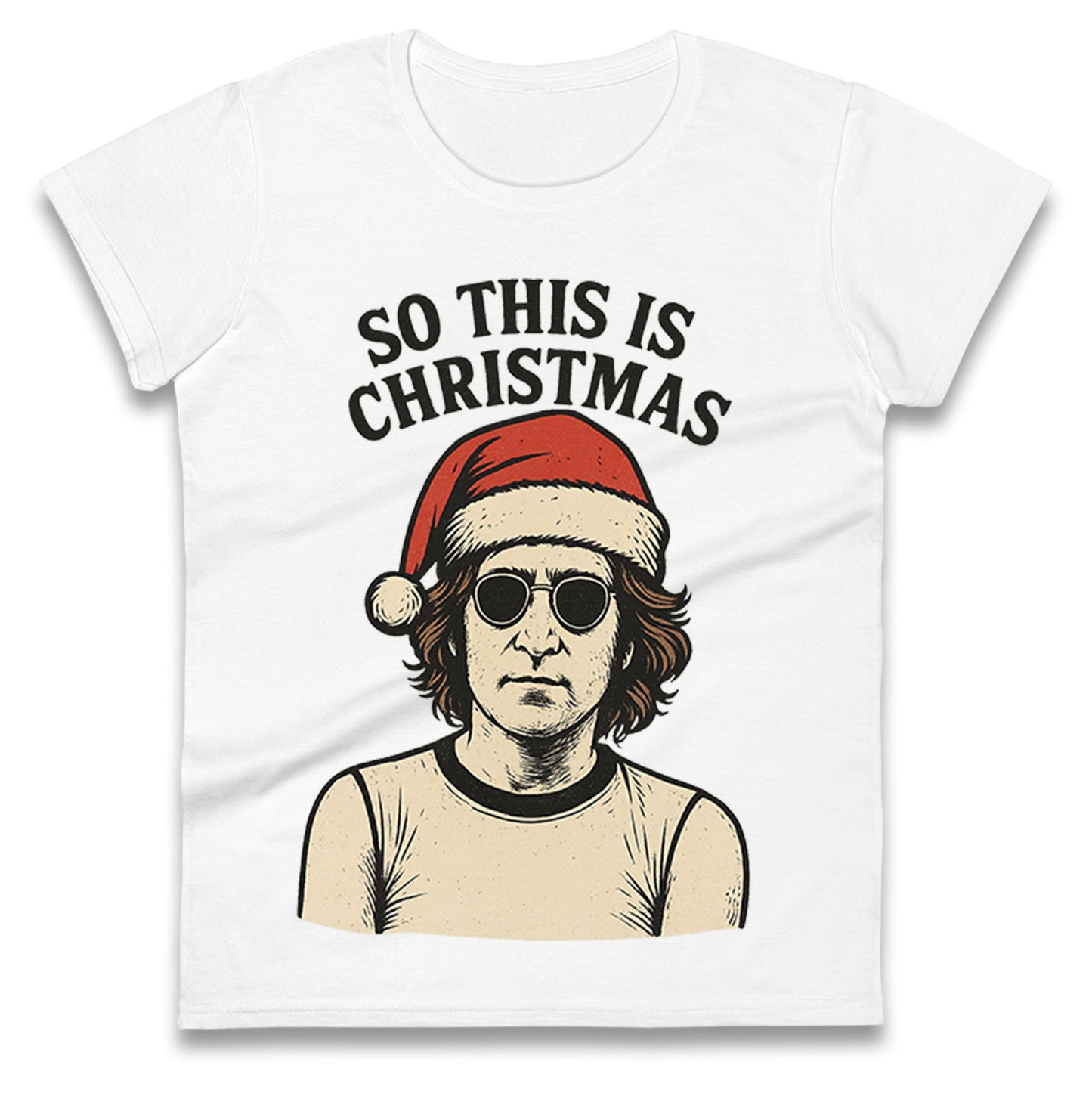Christmas John Lennon Christmas Ladies T Shirt