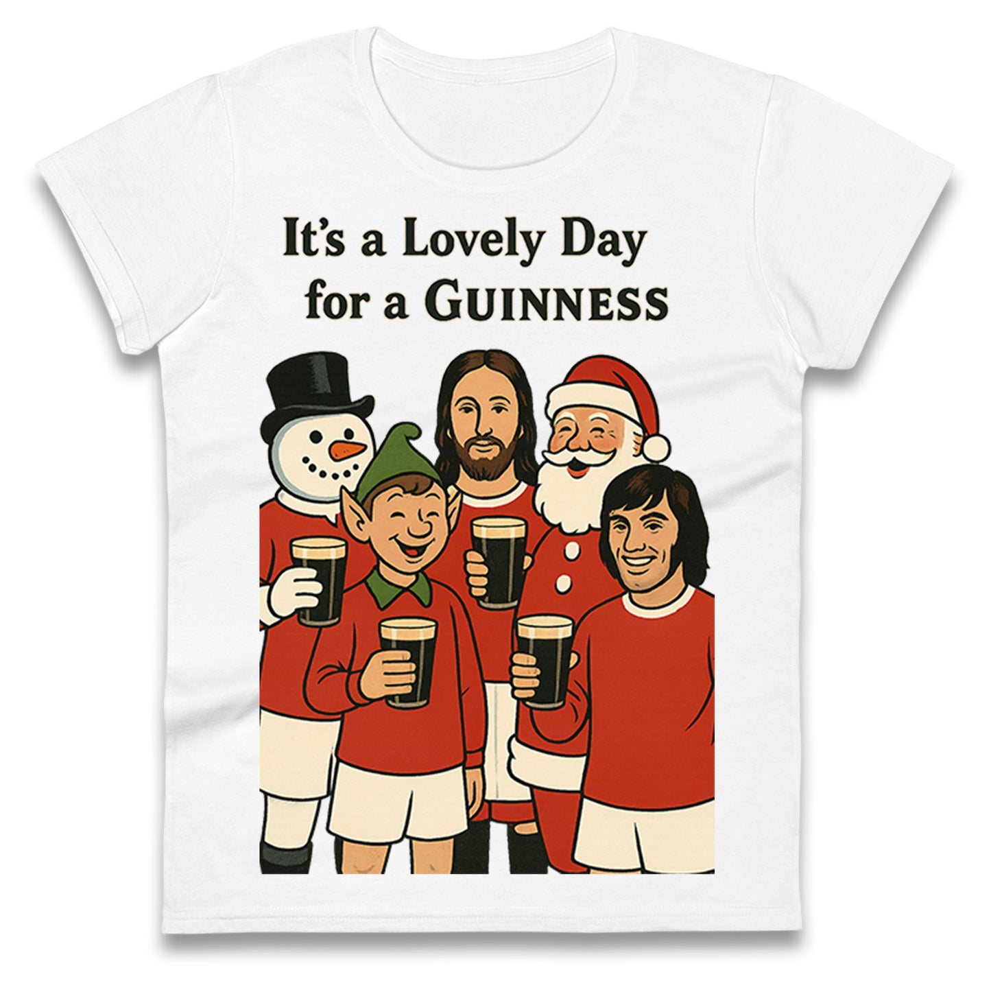 Man United Christmas Ladies T Shirt