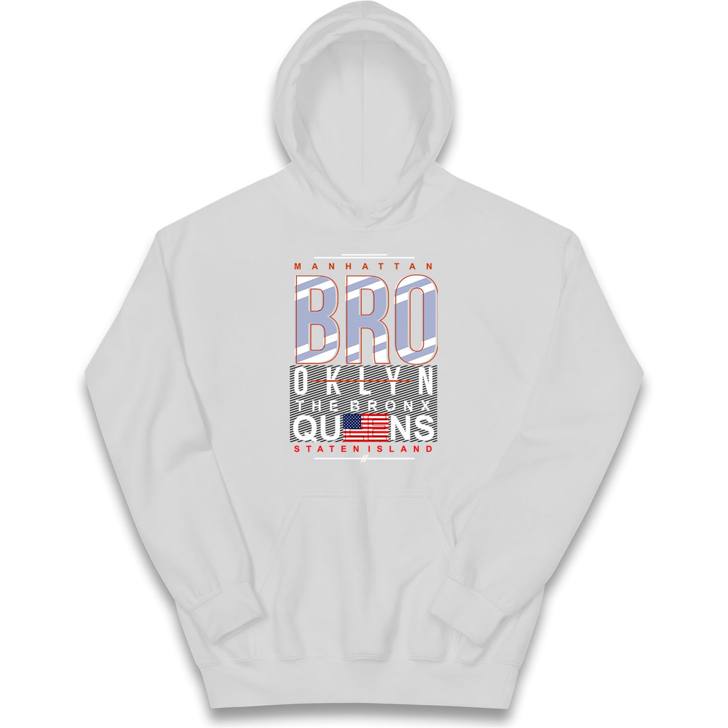 Brooklyn New York State Kids Hoodie