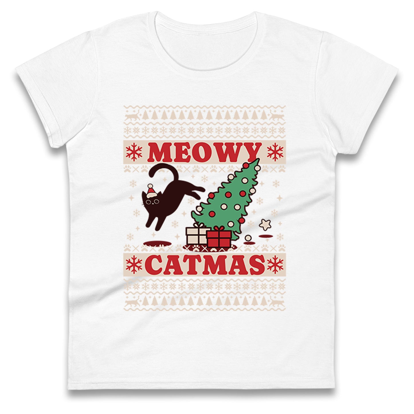 Christmas Cat Ladies T Shirt