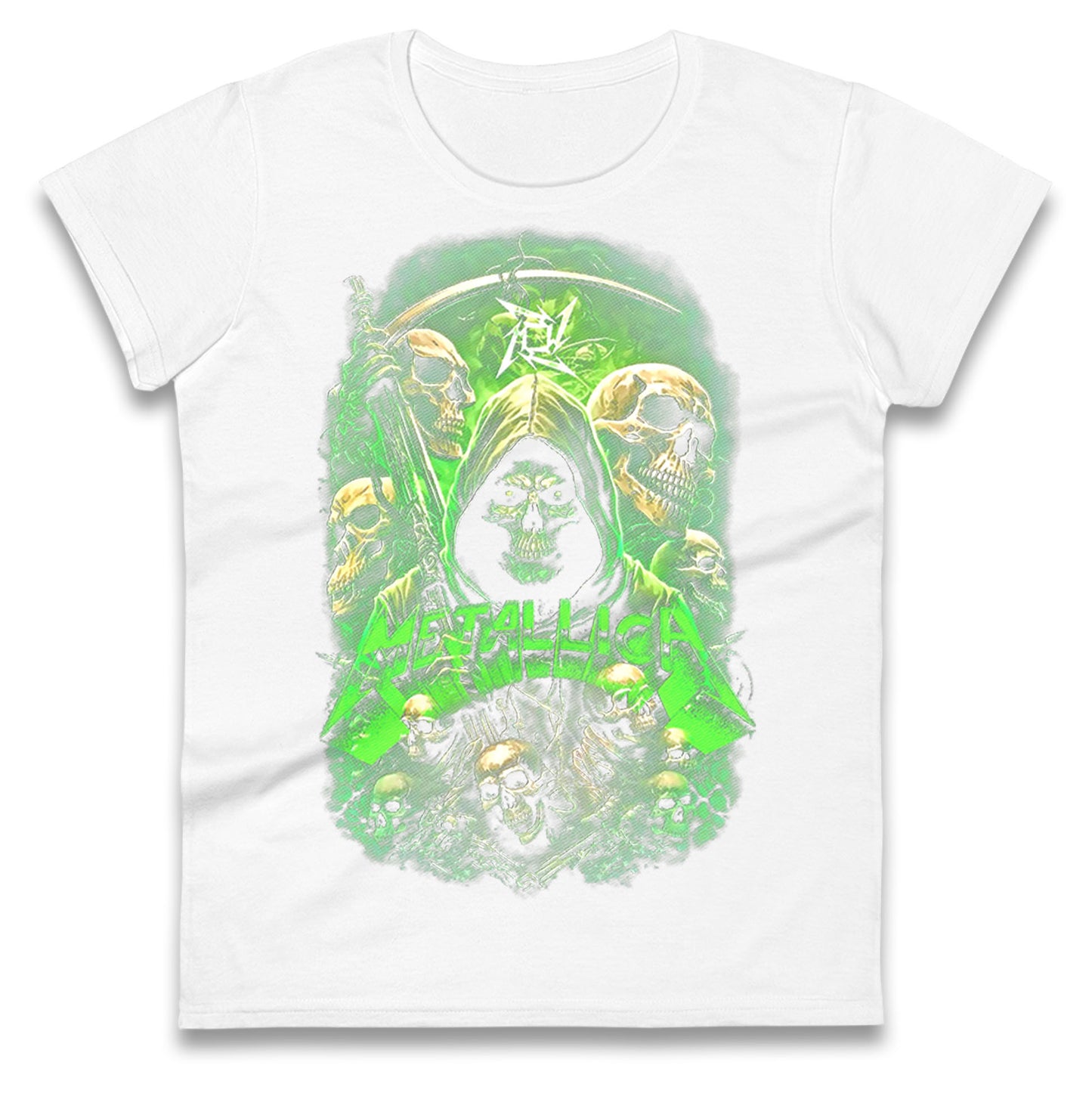 Metallica Green Skulls Ladies T Shirt