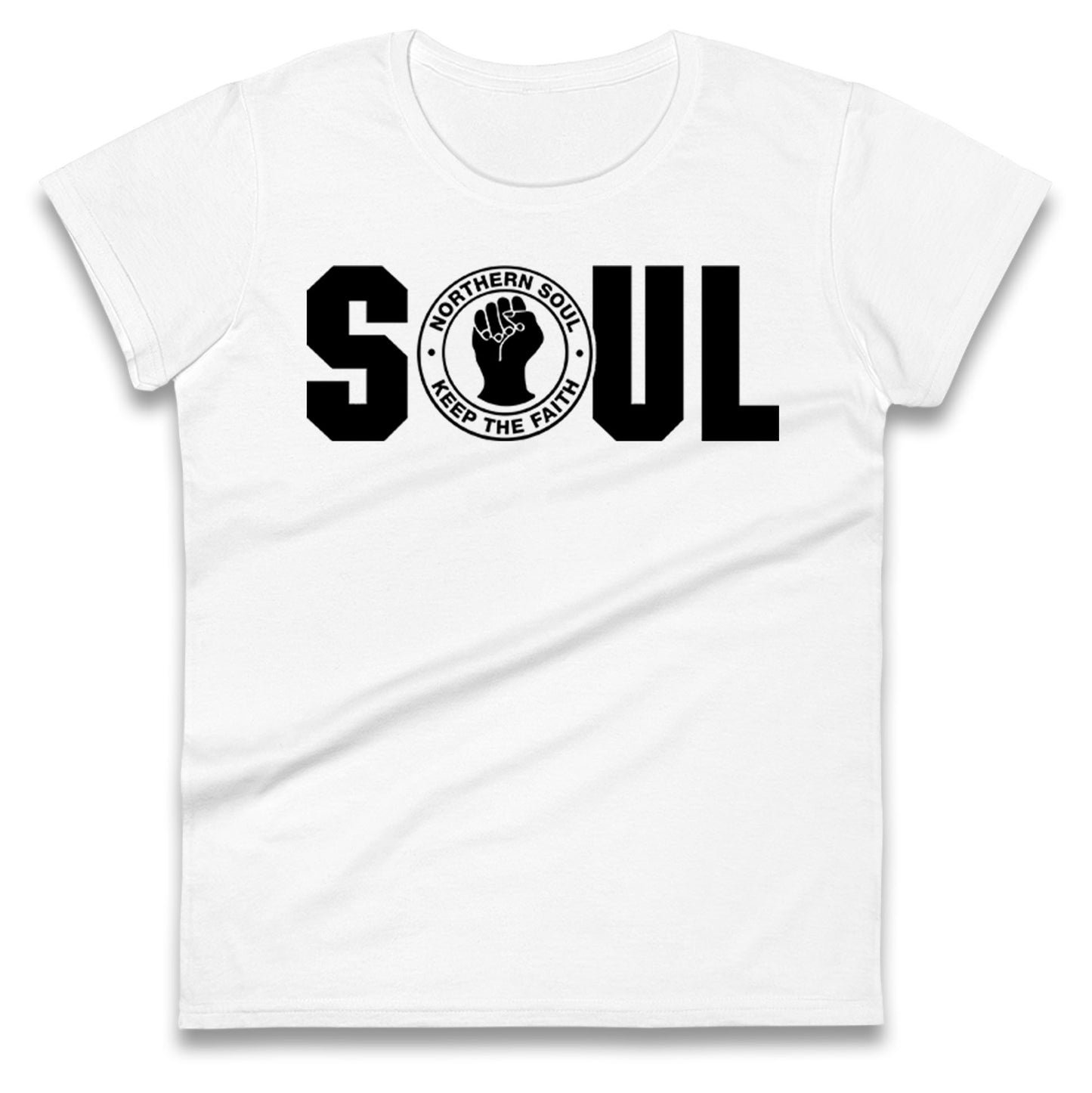 Northern Soul Keep The Faith Logo Ladies T Shirt