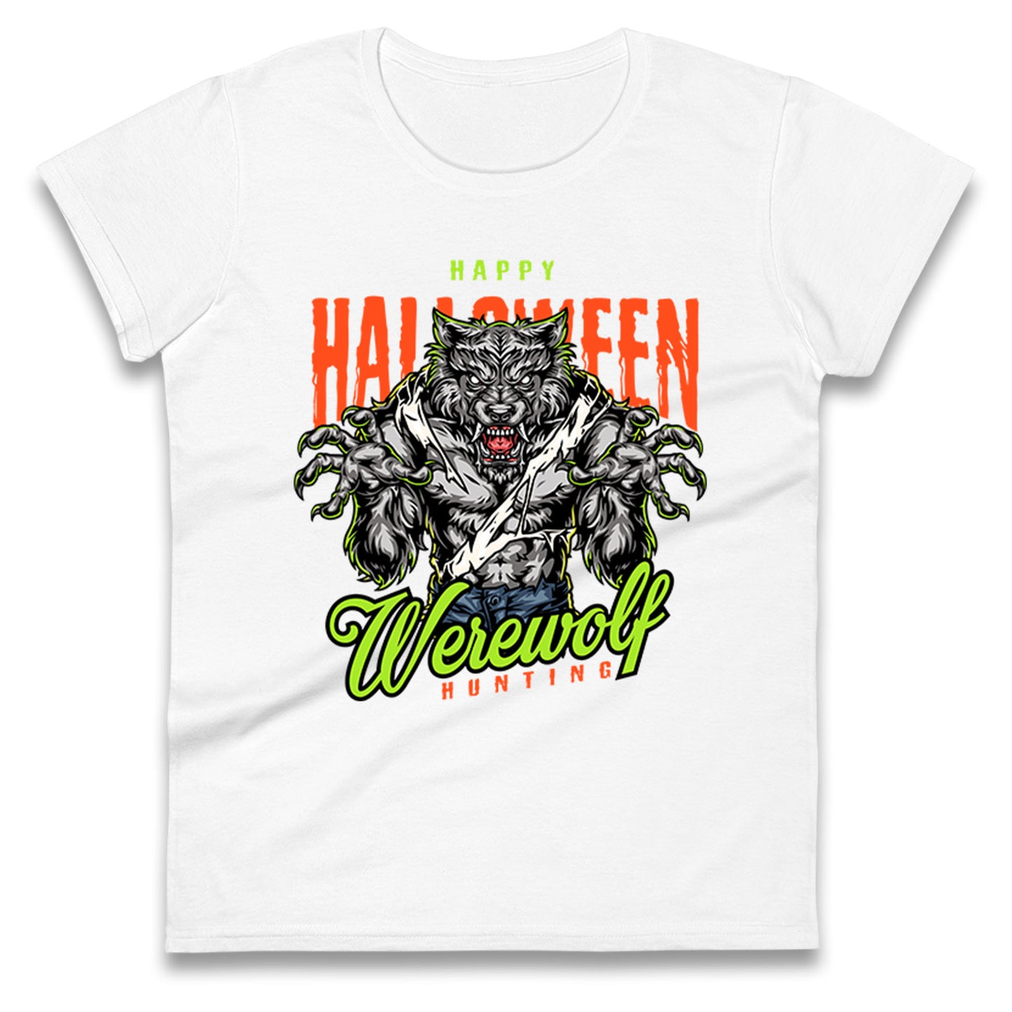Halloween Werewolf Ladies T Shirt