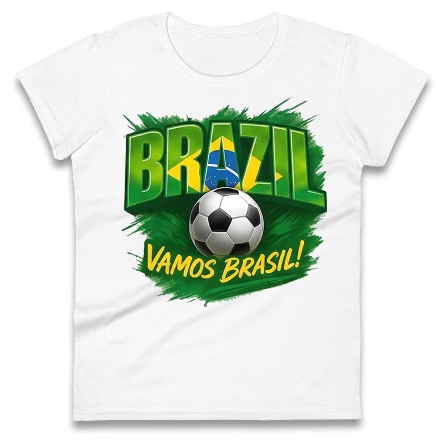 Brazil Retro Football Ladies T Shirt