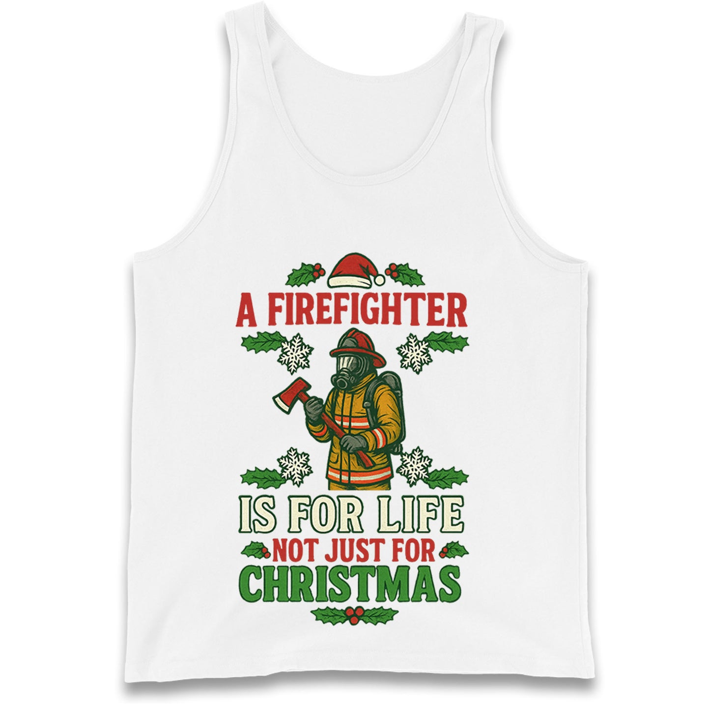 Firefighter Christmas Tank Top