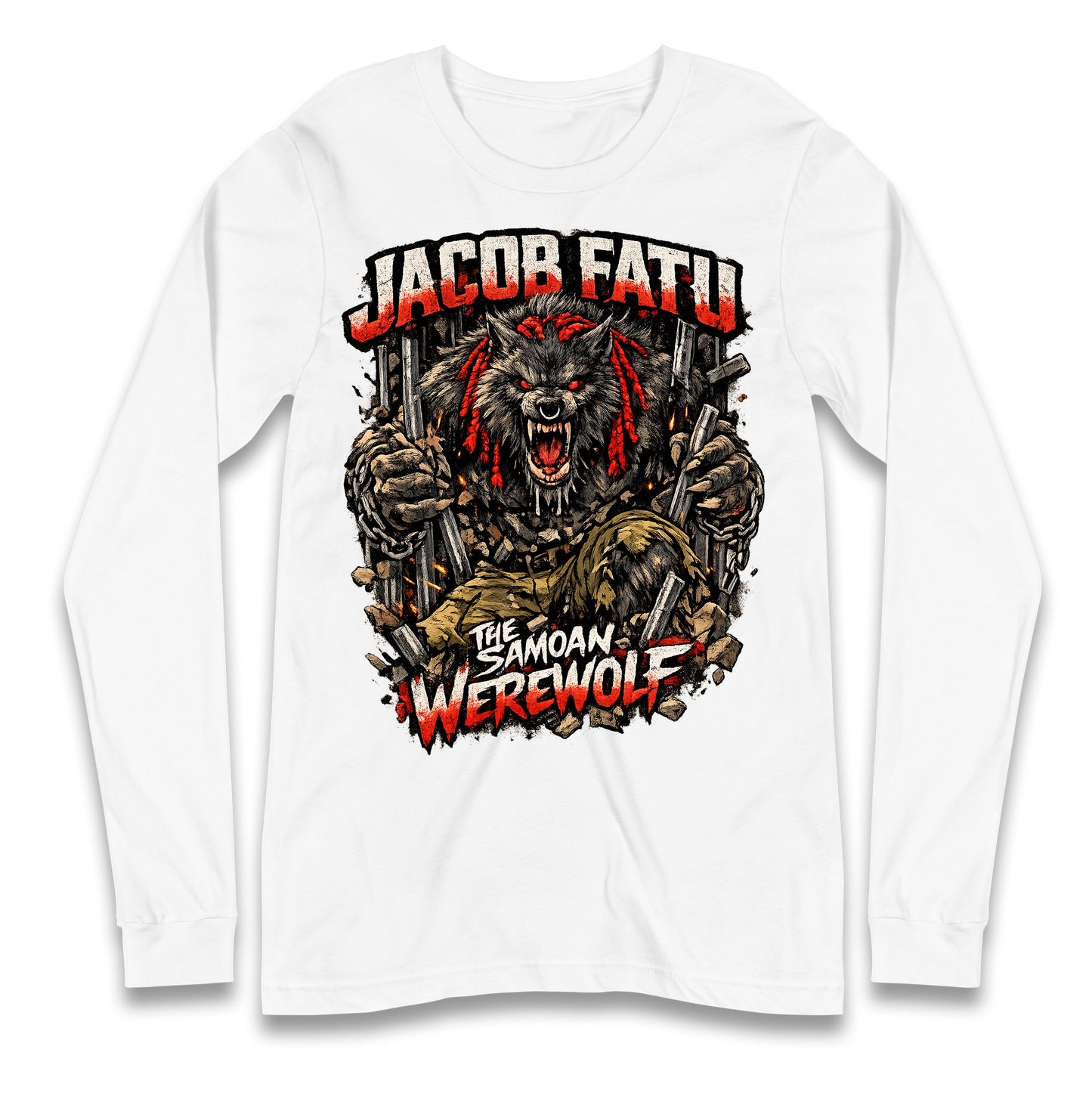 Jacob Fatu The Samoan Werewolf Long Sleeve Shirt