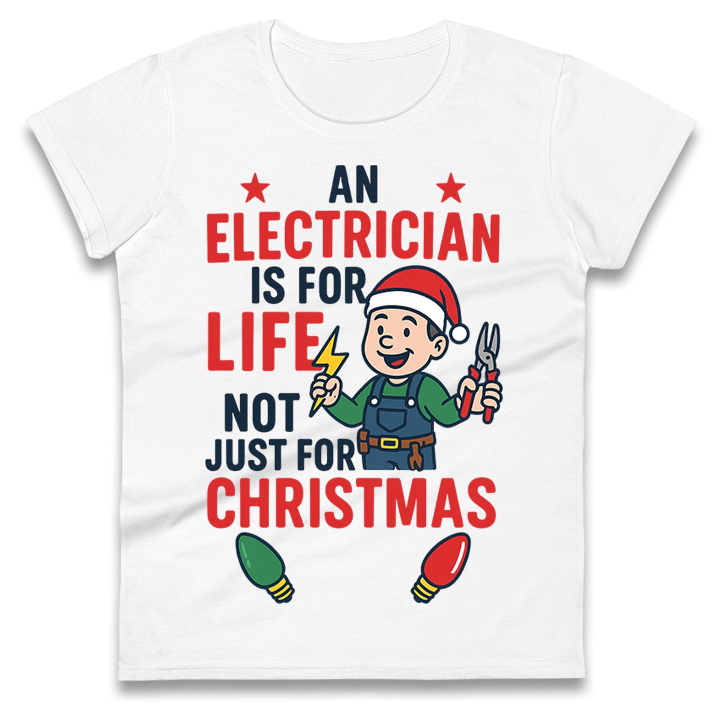 Electrician Christmas Ladies T Shirt