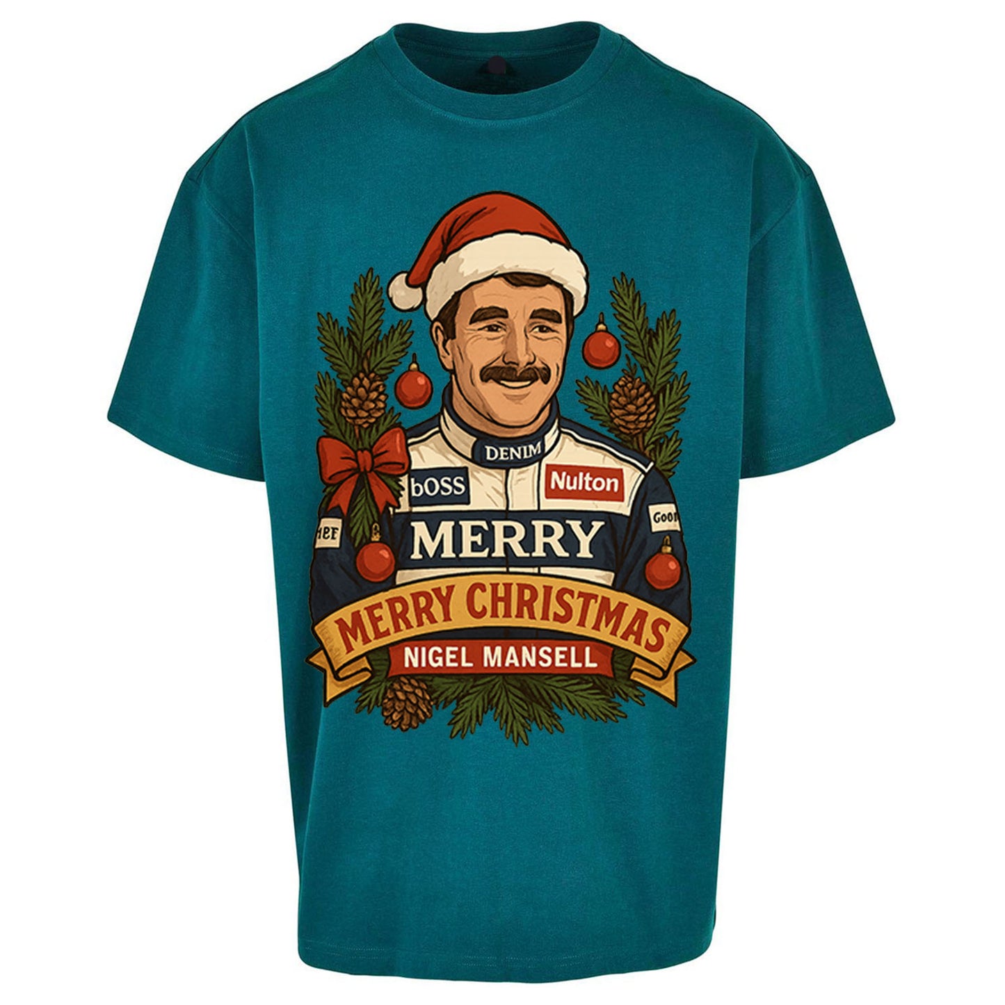 Nigel Mansell Christmas Oversized T Shirt