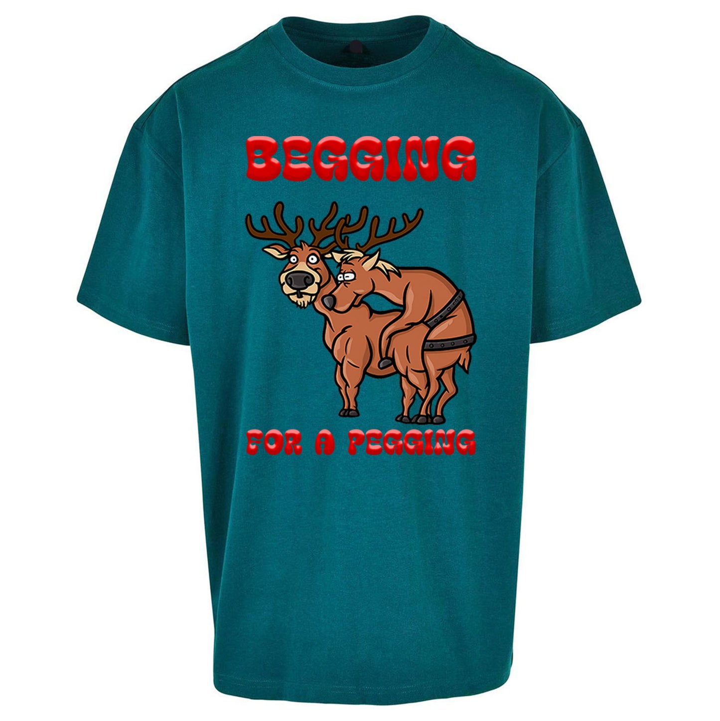 Deer Christmas Oversized T Shirt