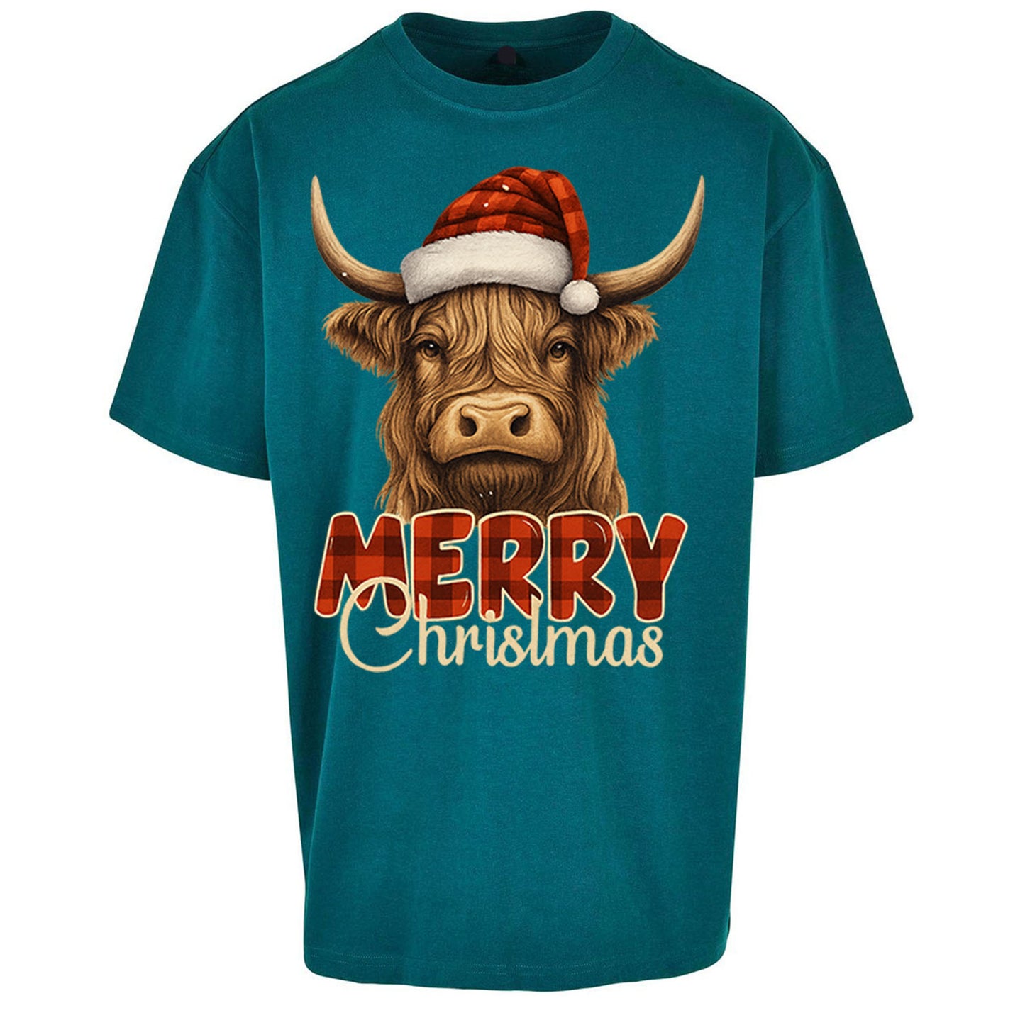 Highland Cow Christmas Oversized T Shirt