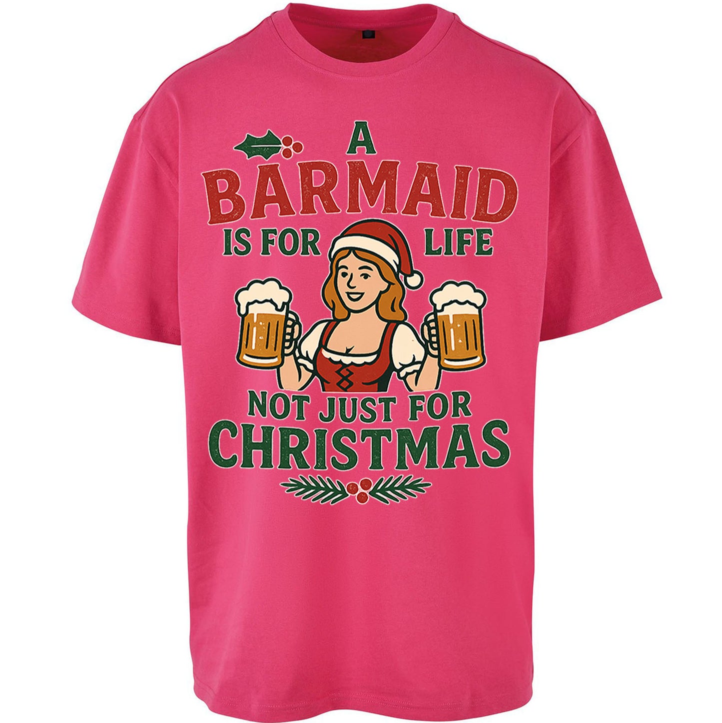 Barmaid Xmas Oversized T Shirt