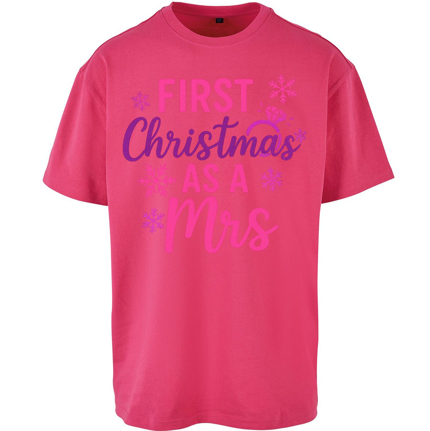 First Christmas As A Mrs Oversized T Shirt