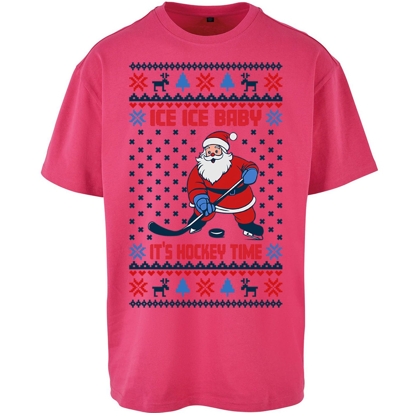 Hockey Christmas Oversized T Shirt