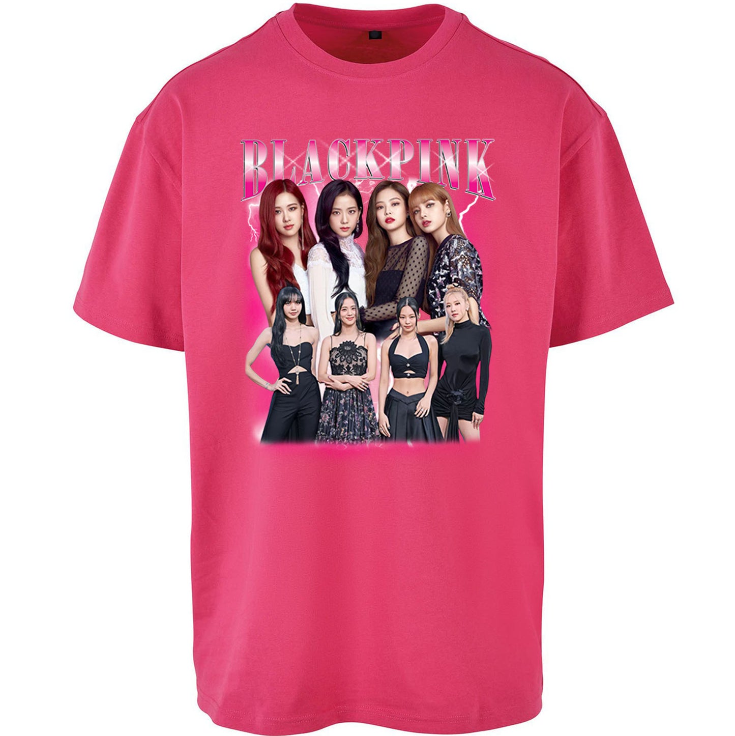 Black Pink Oversized T Shirt