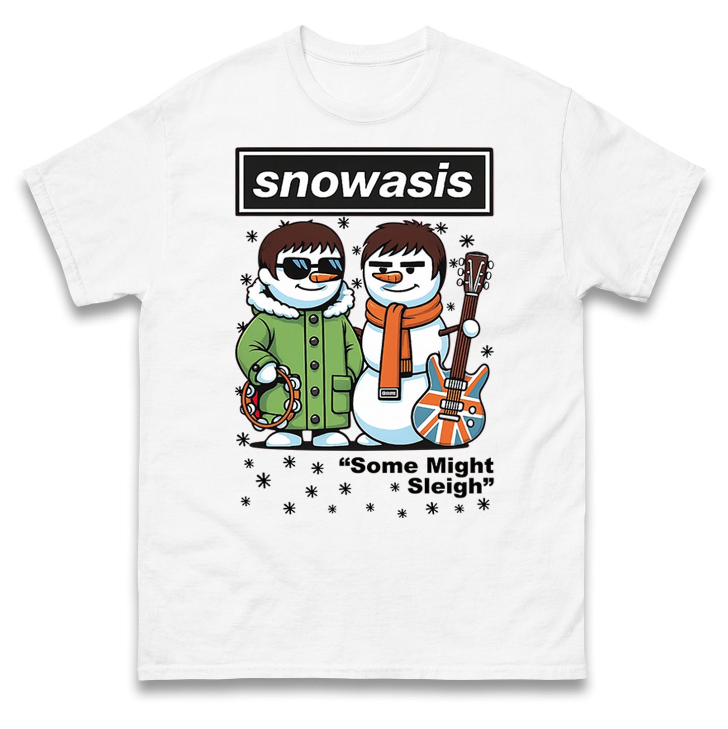 Funny Snowasis Might Sleigh Xmas Music Band T Shirt