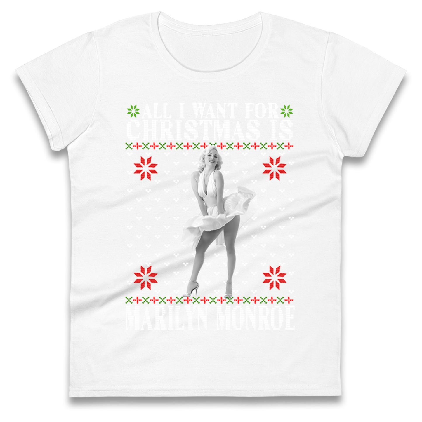 marilyn monroe christmas womens t shirt