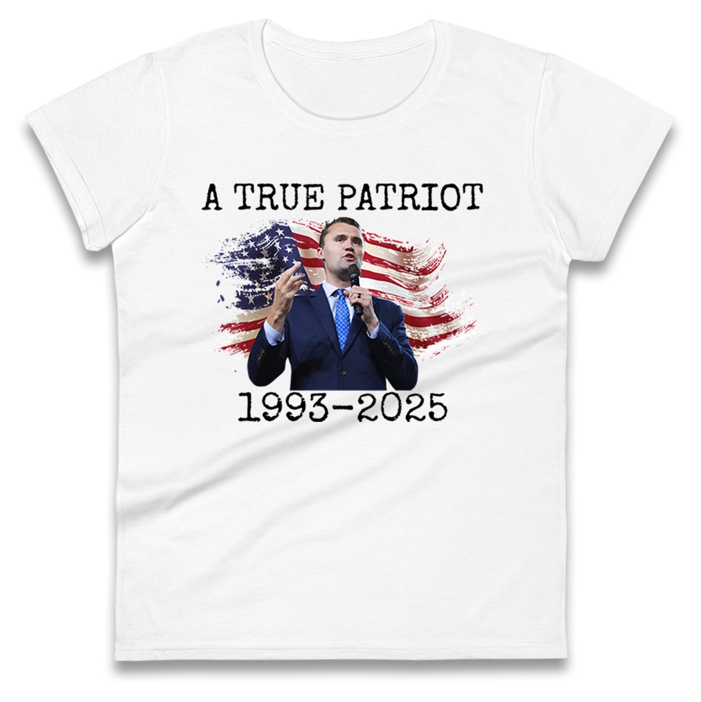 Charlie Kirk Tribute Ladies T Shirt