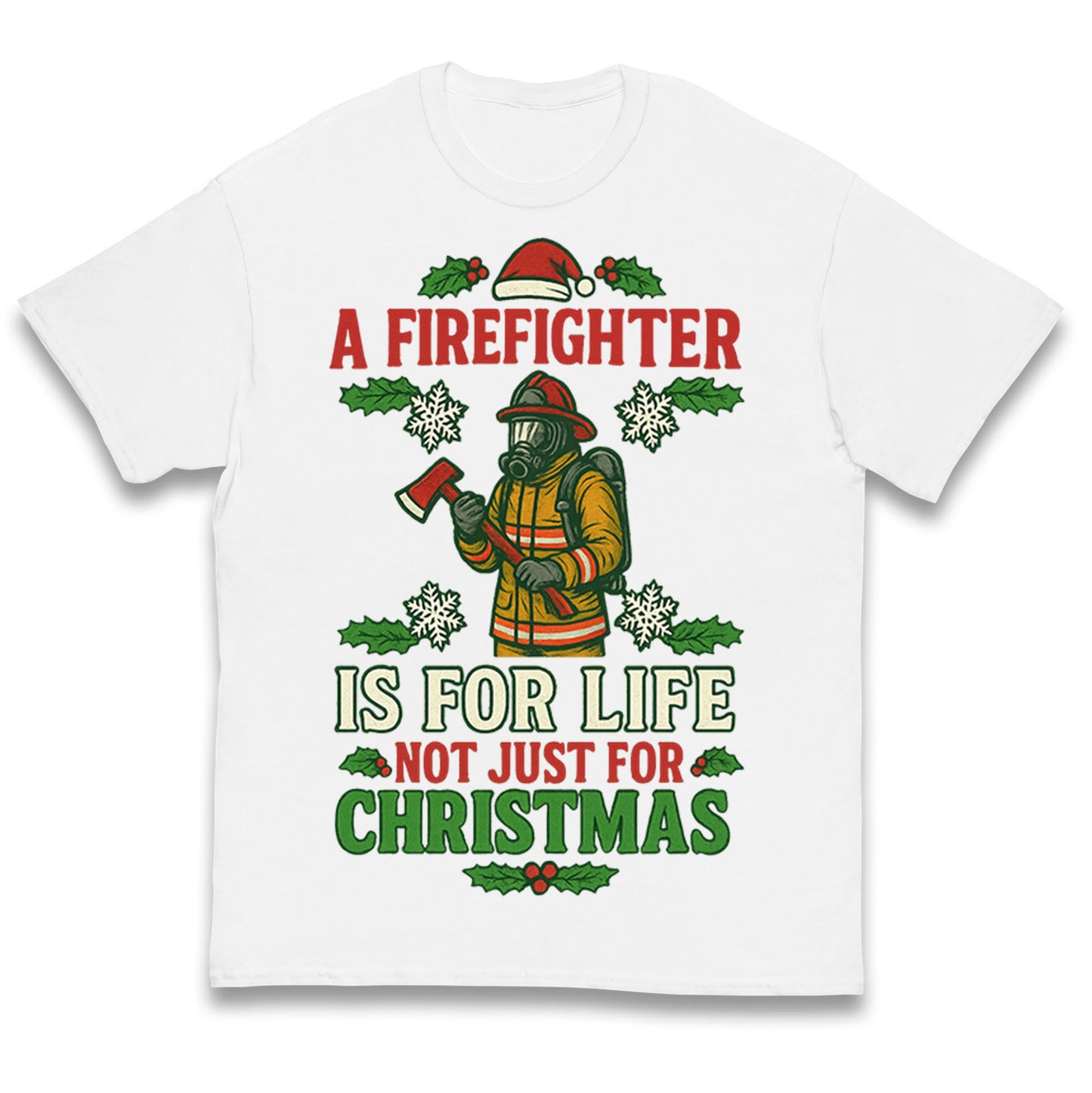 Firefighter Christmas Kids T Shirt