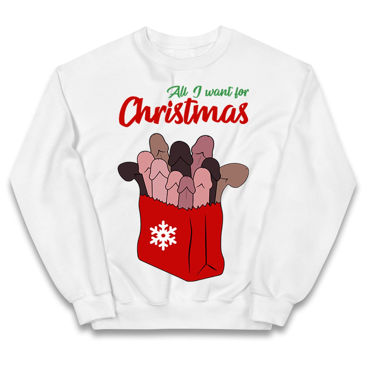 All I Want For Christmas Santa Bag Funny Jumper