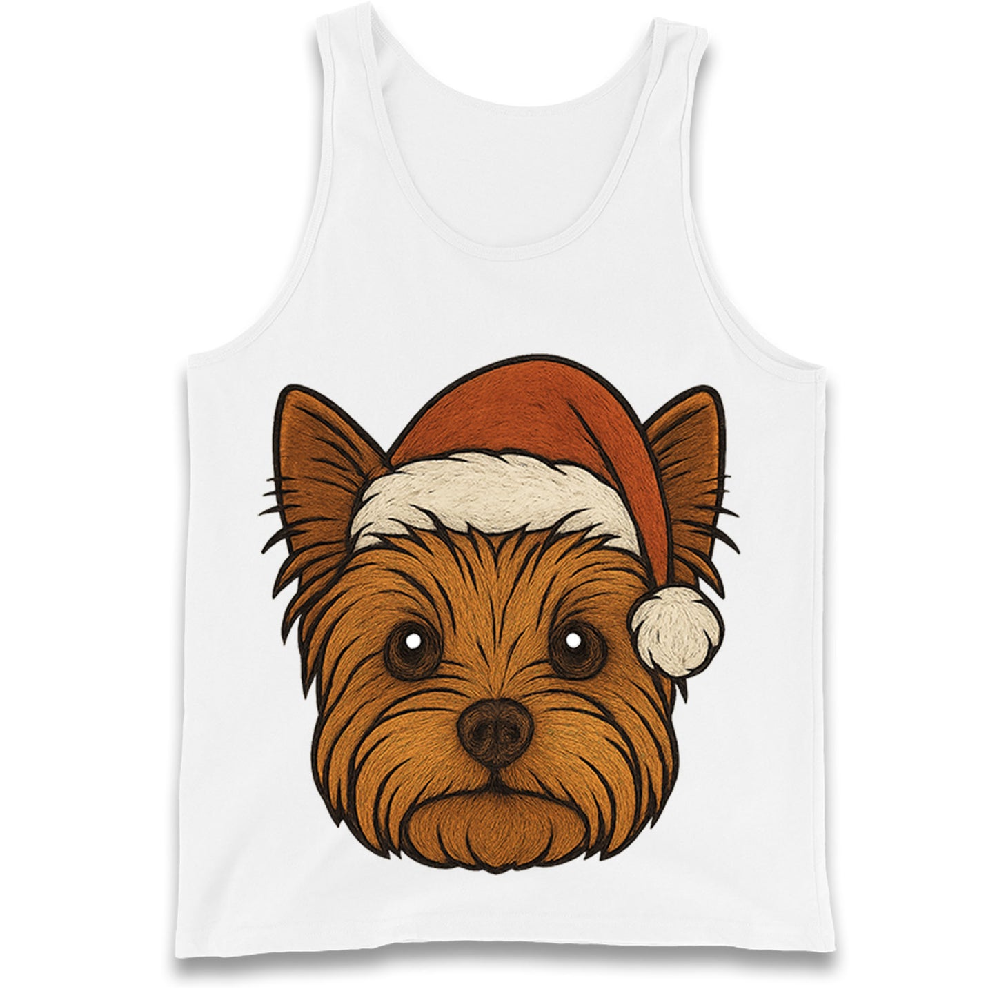 Yorkshire Terrier Face Christmas Tank Top