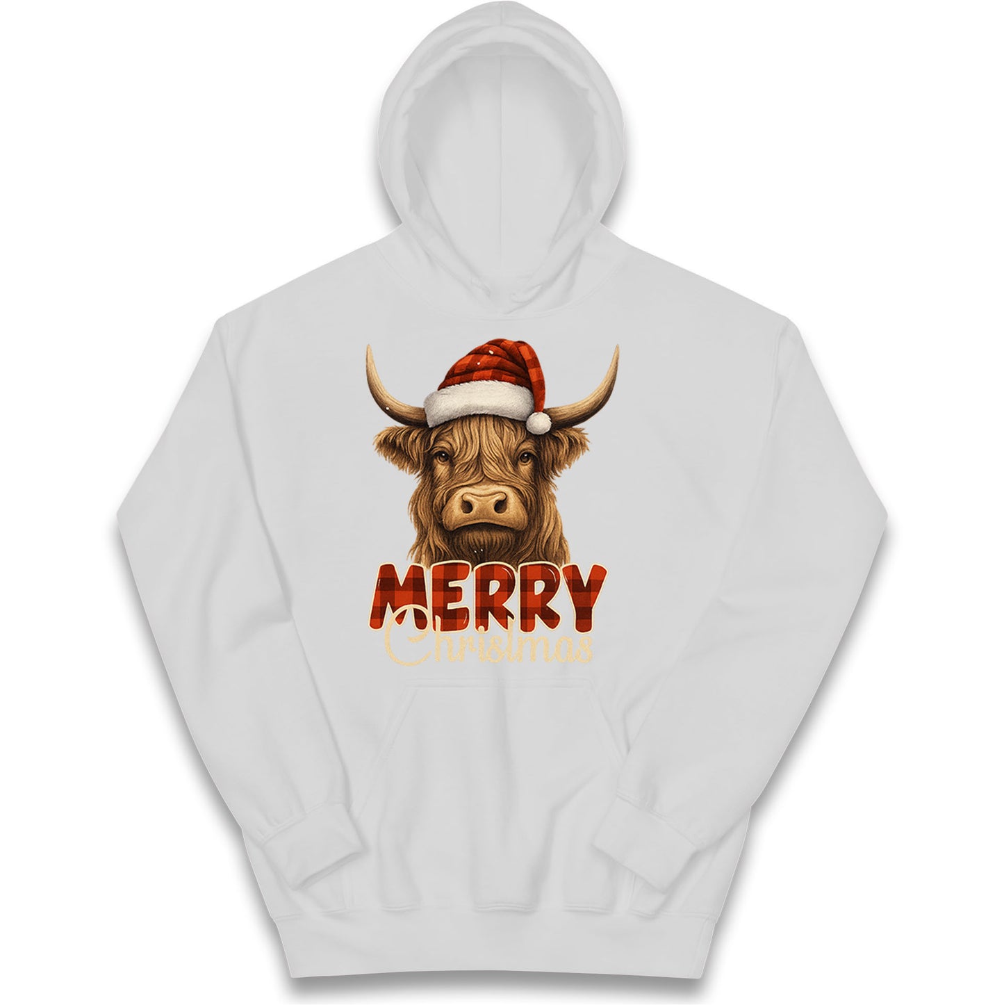 Highland Cow Christmas Kids Hoodie
