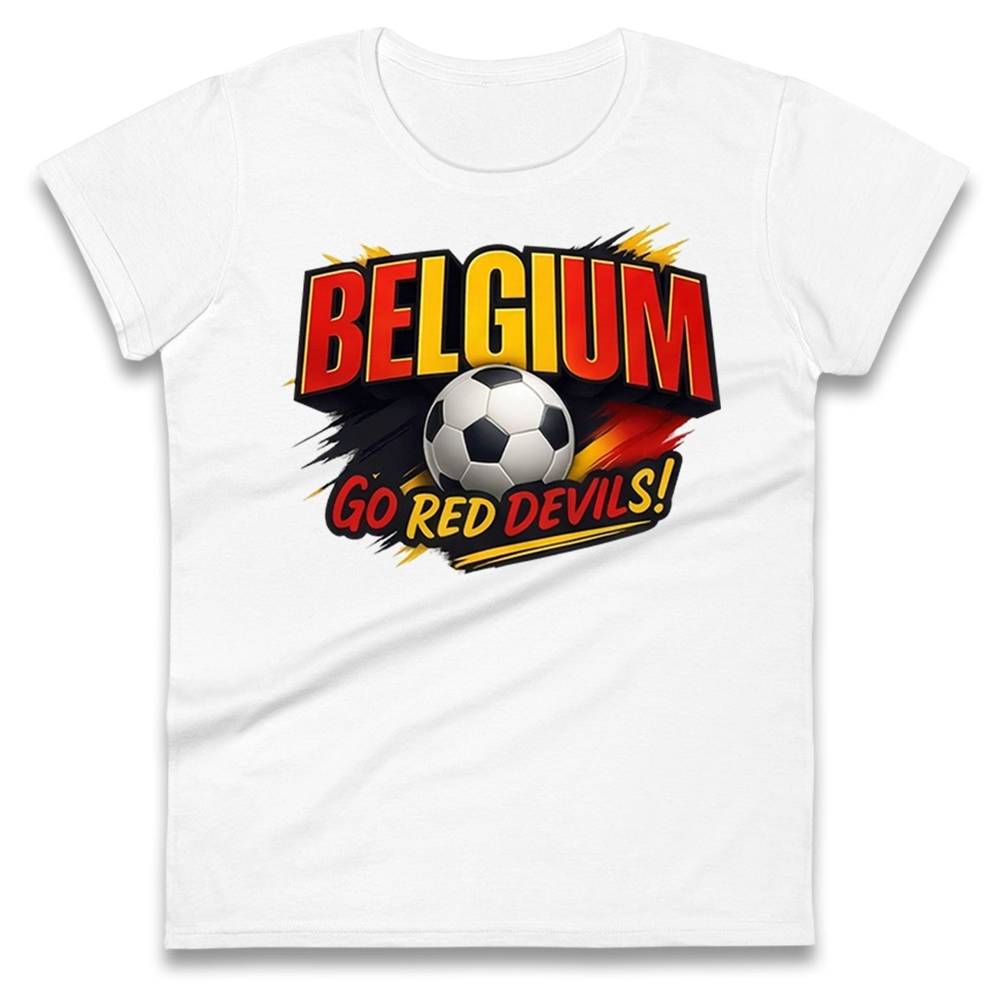 Belgium Retro Football Ladies T Shirt