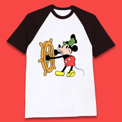 Classic Disney Mickey Mouse Steamboat Willie Disneyland Magic Kingdom Trip Baseball T Shirt