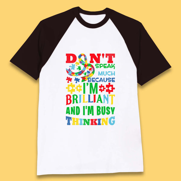 Autism Busy Thinking Baseball T-Shirt
