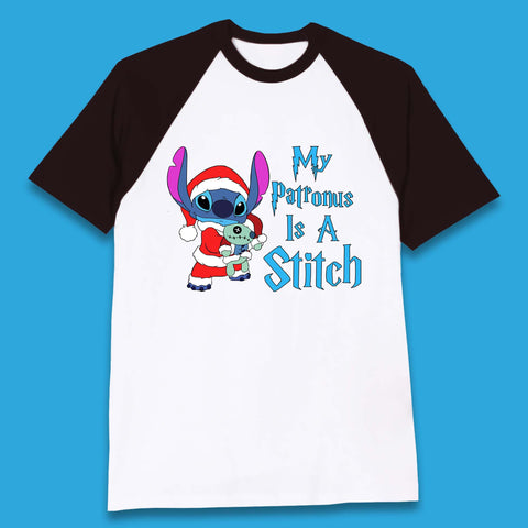 My Patronus Is A Stitch Disney Christmas Santa Stitch And Scrump Xmas Lilo And Stitch Baseball T Shirt