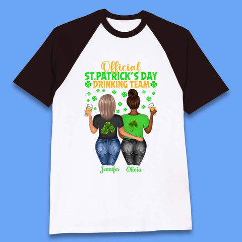 Personalised St. Patrick's Day Drinking Team Baseball T-Shirt