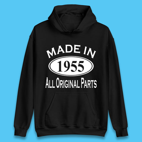 Made In 1955 All Original Parts Vintage Retro 68th Birthday Funny 68 Years Old Birthday Gift Unisex Hoodie