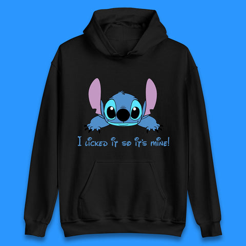 Disney I Licked It So It's Mine Funny Offensive Quote Disney Ohana Lilo And Stitich Disneyland Cartoon Character Unisex Hoodie