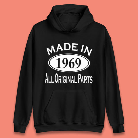 Made In 1969 All Original Parts Vintage Retro 54th Birthday Funny 54 Years Old Birthday Gift Unisex Hoodie