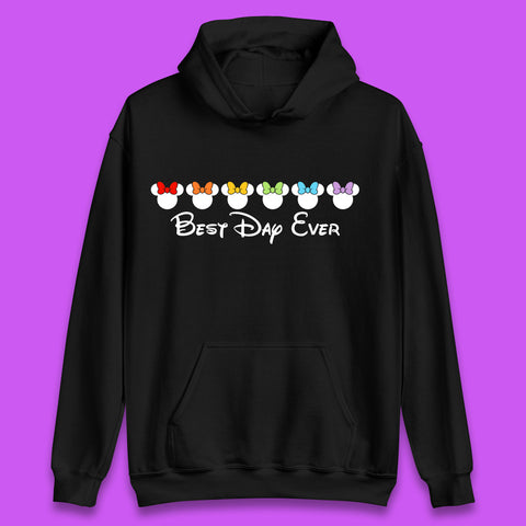 Best Day Ever Disney Minnie Mouse Cartoon Character Disney Vacation Minnie Mouse Face with Colorful Bows Disney Trip Unisex Hoodie
