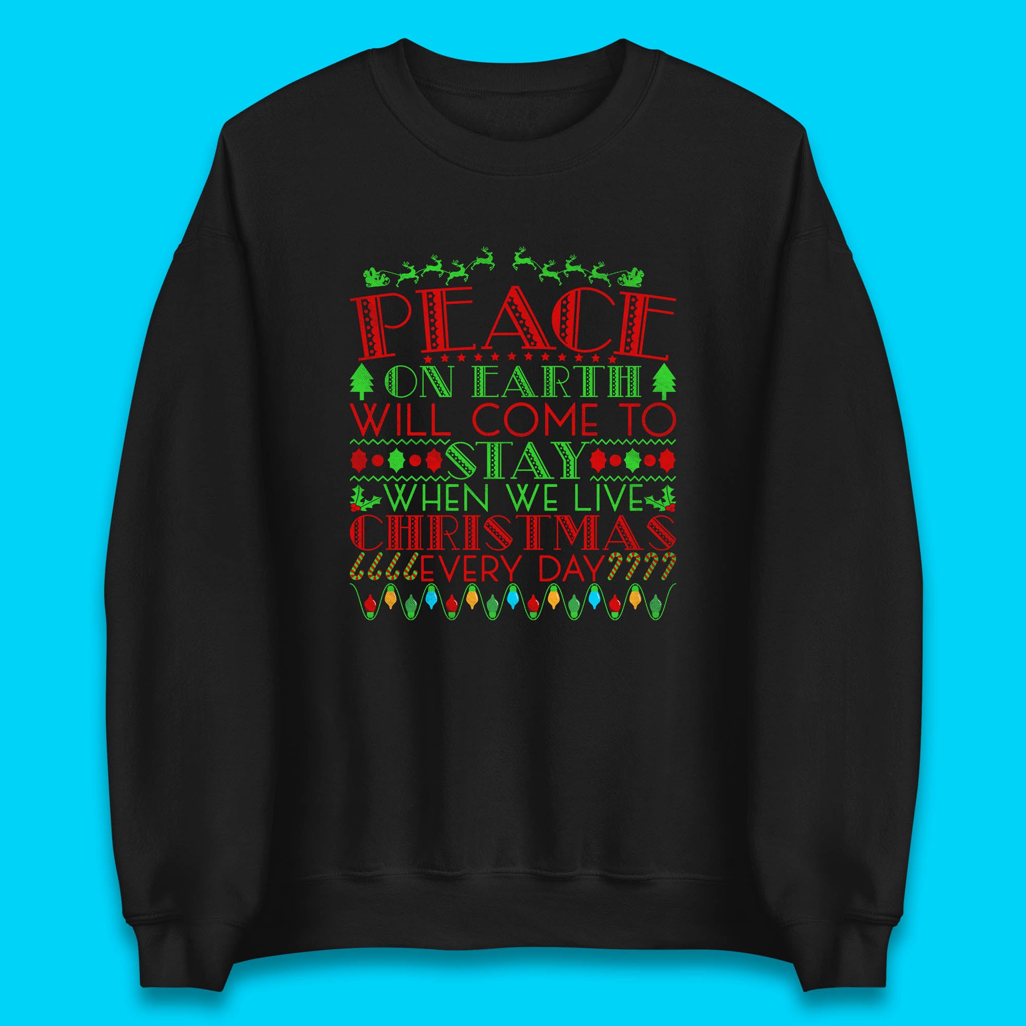 Christmas Sweatshirt Peace On Earth Sweatshirt Disney The