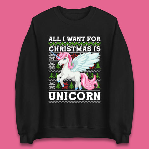 Want Unicorn For Christmas Unisex Sweatshirt