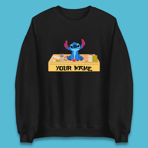 Personalised Disney Stitch Welcome Back To School Your Name Lilo & Stitch School First Day Of School Unisex Sweatshirt