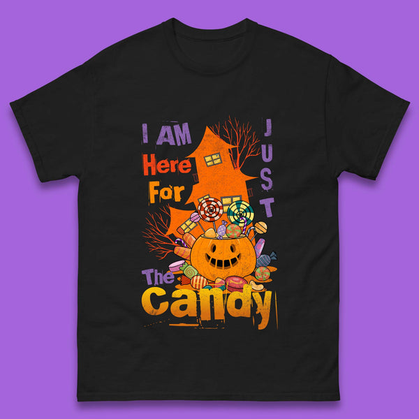 I'm Just Here For The Candy Halloween Trick Or Treat Mens Tee Top