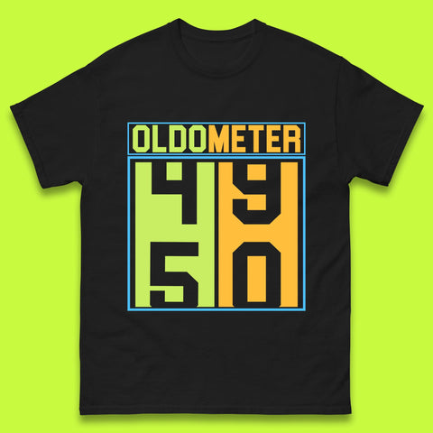 Oldometer Happy Birthday Odometer Funny 50th Birthday Gift 50 Years Old Gift Mens Tee Top