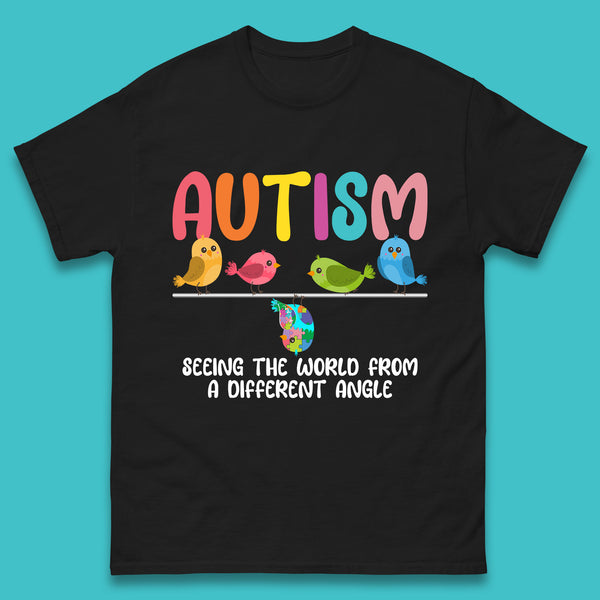 Autism Seeing The World From A Different Angel Autism Awareness Support Autism Acceptance Mens Tee Top